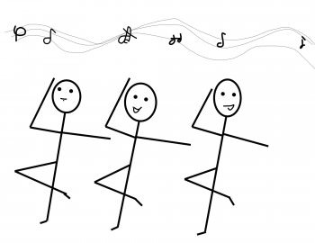 La danse en ligne des bonhommes allumettes